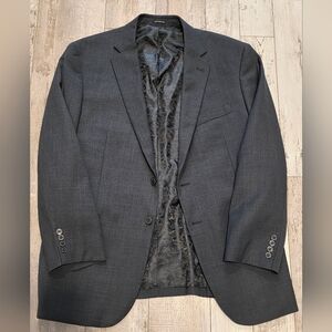 44R Men's Joseph Abboud Blazer Dark Gray Wool Blend Slim Flex Fit Sport Coat